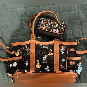 Bradford exchange bag and matching wallet. Disney characters.